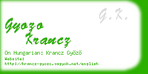 gyozo krancz business card